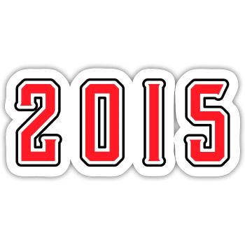 2015 year birthday - Sticker size S (10 x 10 cm) - white matte - Front