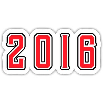 2016 year birthday - Sticker size S (10 x 10 cm) - white matte - Front