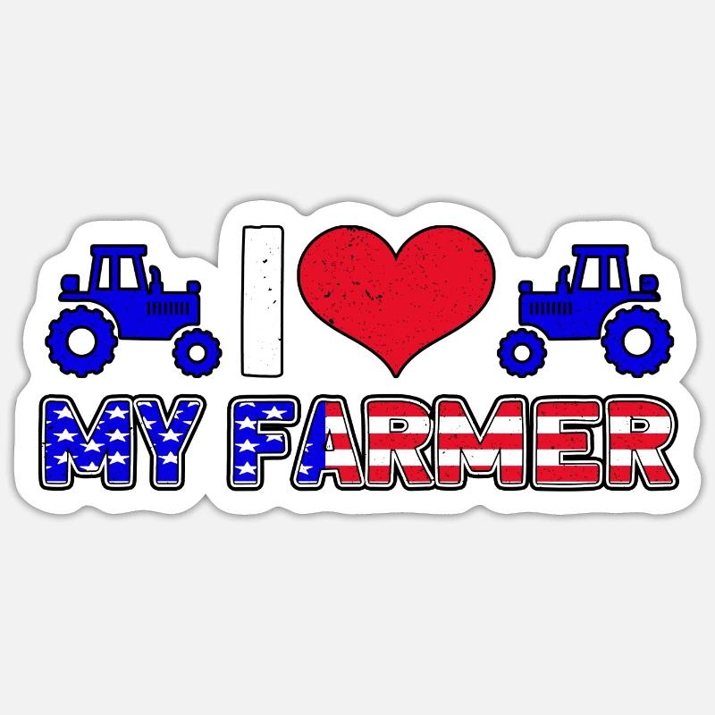 Traktor Bauernhof Landwirtschaft Geschenk - Sticker Größe S (10 x 10 cm) - Mattweiß