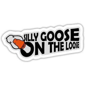 goose on the loose - Sticker Größe S (10 x 10 cm) - Mattweiß - Vorne