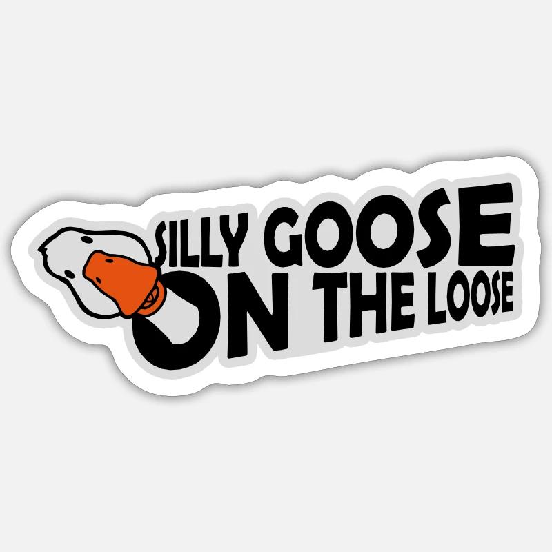 goose on the loose - Sticker Größe S (10 x 10 cm) - Mattweiß