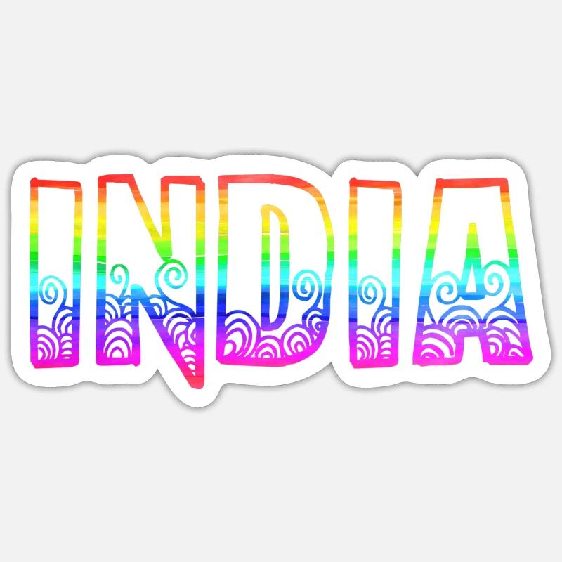 india rs rainbow - Sticker size S (10 x 10 cm) - white matte