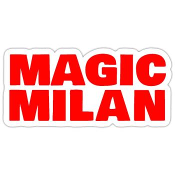 Magic Milan Logo Rot - Sticker Größe S (10 x 10 cm) - Mattweiß - Vorne
