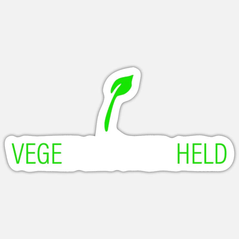 Vegetarischer Held - Sticker Größe S (10 x 10 cm) - Mattweiß