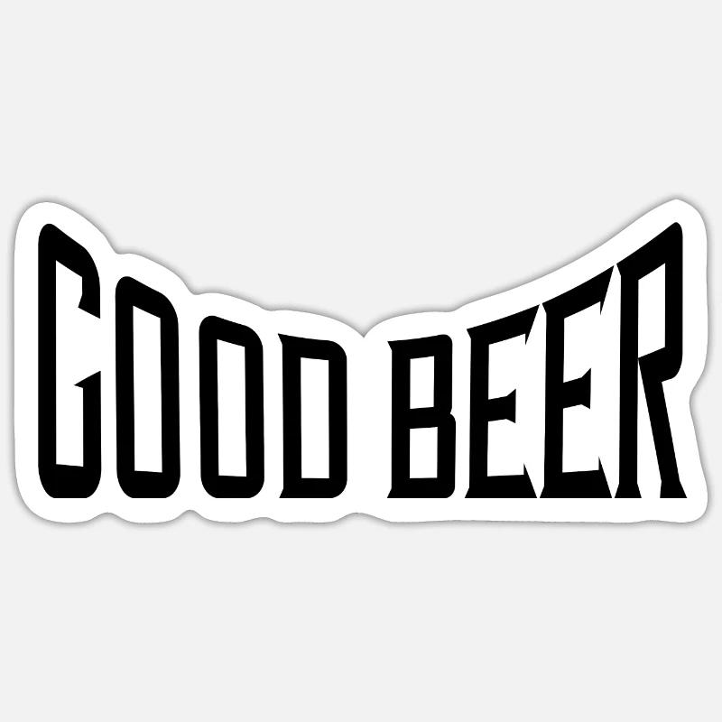 Bonne bière - Sticker taille S (10 x 10 cm) - blanc mat