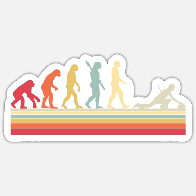 Evolution Curling Team - Sticker Größe S (10 x 10 cm) - Mattweiß