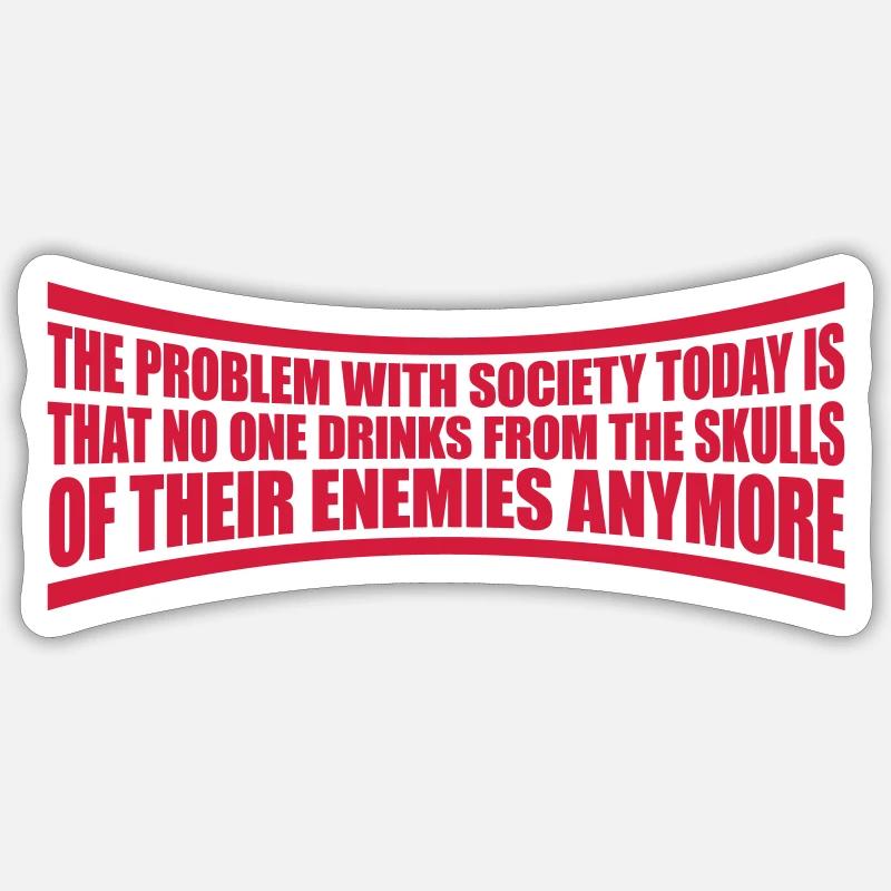 drinks from enemies skulls - Sticker Größe S (10 x 10 cm) - Mattweiß