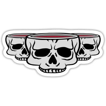 Crâne de la Coupe des Amis 3 - Sticker taille S (10 x 10 cm) - blanc mat - Devant