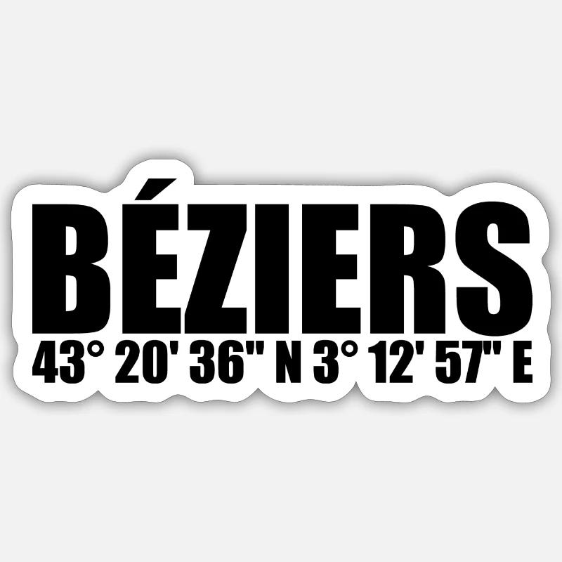 Béziers coordinates Sticker size S (10 x 10 cm)