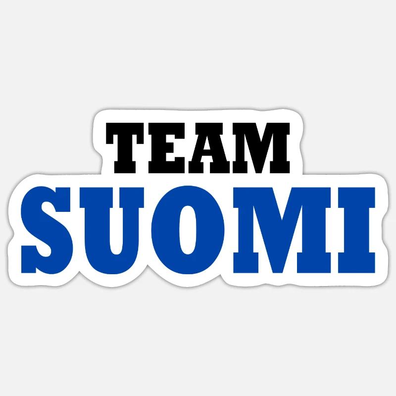 Team suomi - Sticker taille S (10 x 10 cm) - blanc mat