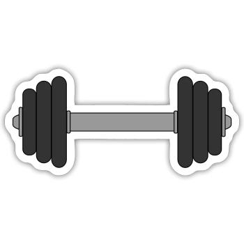 Dumbbell - Sticker size S (10 x 10 cm) - white matte - Front