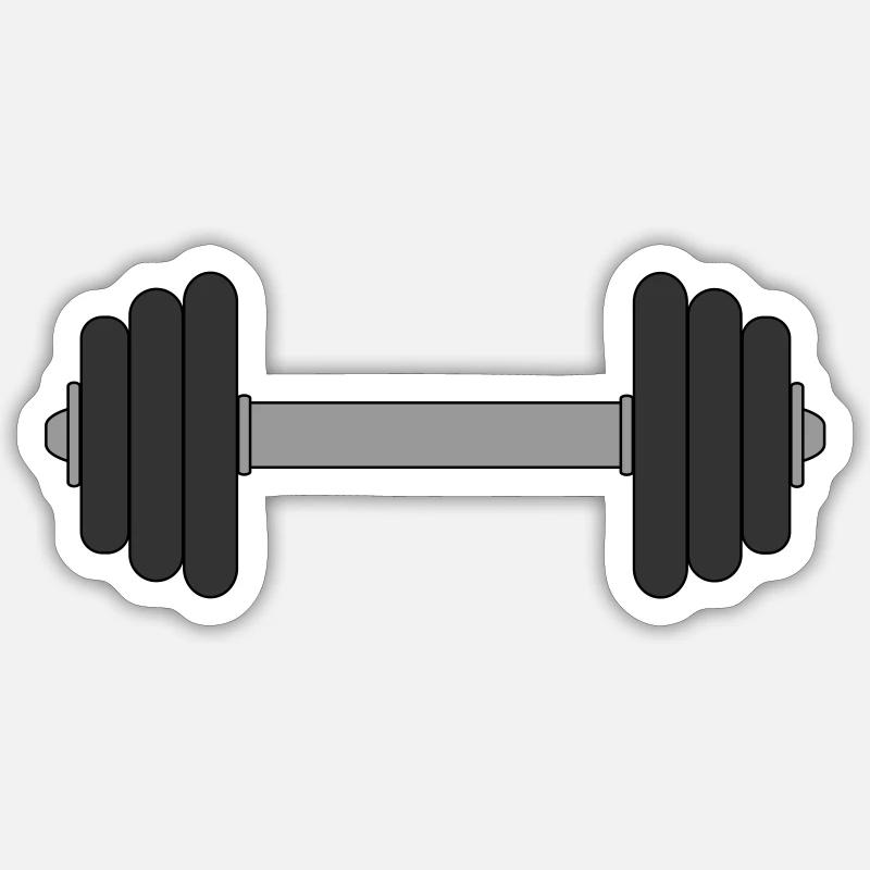 Dumbbell - Sticker size S (10 x 10 cm) - white matte