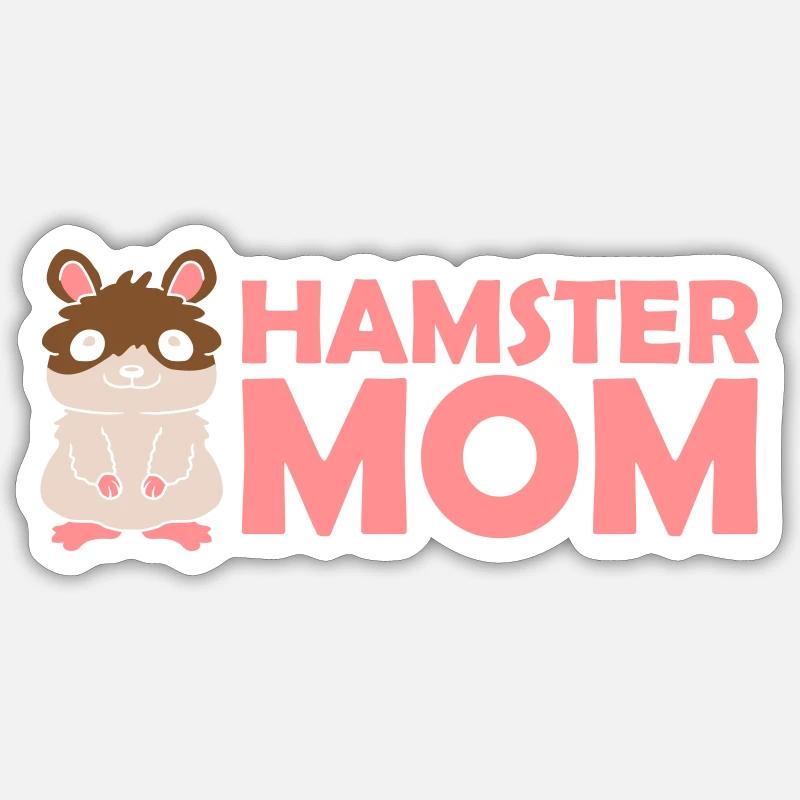 Conception du logo Hamster Mom - Sticker taille S (10 x 10 cm) - blanc mat
