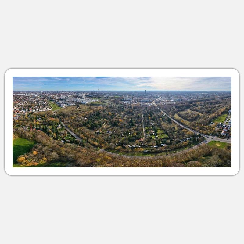 Eggarten von oben - Sticker Größe S (10 x 10 cm) - Mattweiß