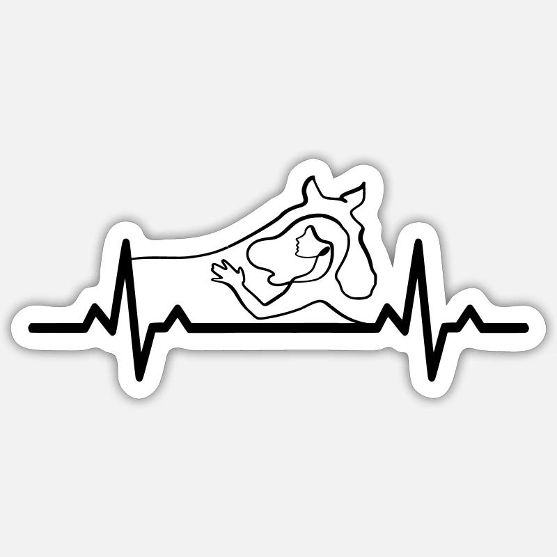 Conception de cheval Heartbeat Sticker taille S (10 x 10 cm)