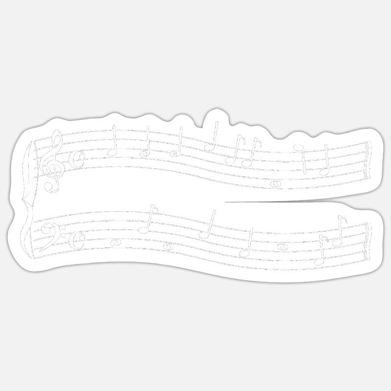 Matalic Cleff - Sticker size S (10 x 10 cm) - white matte