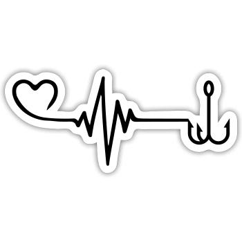 Fish hook pulse - Sticker size S (10 x 10 cm) - white matte - Front