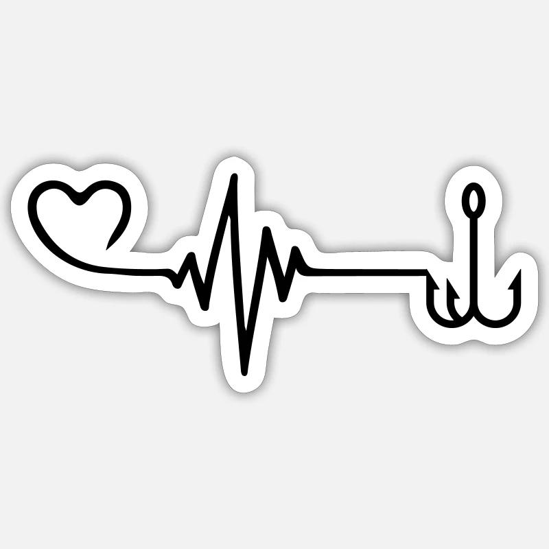 Pouls d’hameçon Sticker taille S (10 x 10 cm)