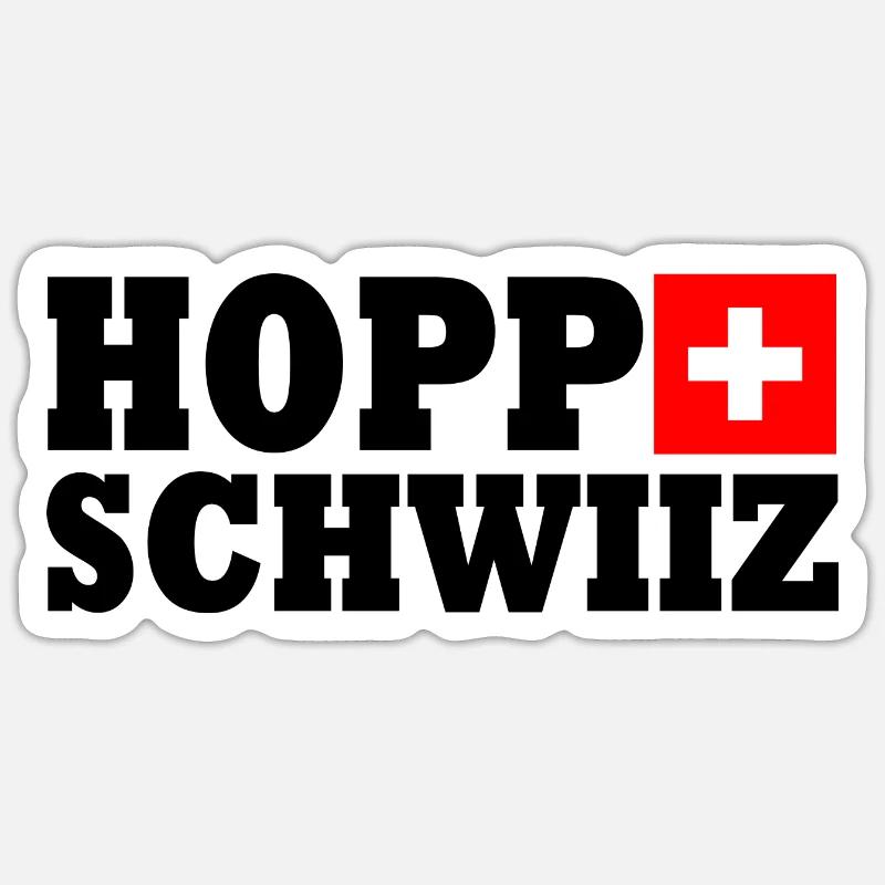Hopp schwiiz - Sticker taille S (10 x 10 cm) - blanc mat