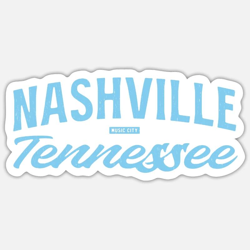 Nashville Script Blue - Sticker size S (10 x 10 cm) - white matte