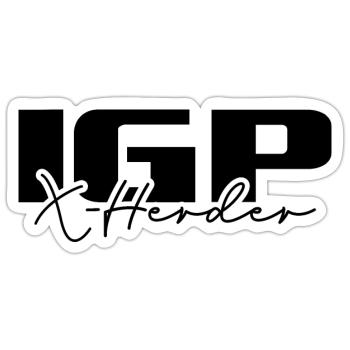 IGP X Herder Hundesport Hunde Wilsigns - Sticker Größe S (10 x 10 cm) - Mattweiß - Vorne