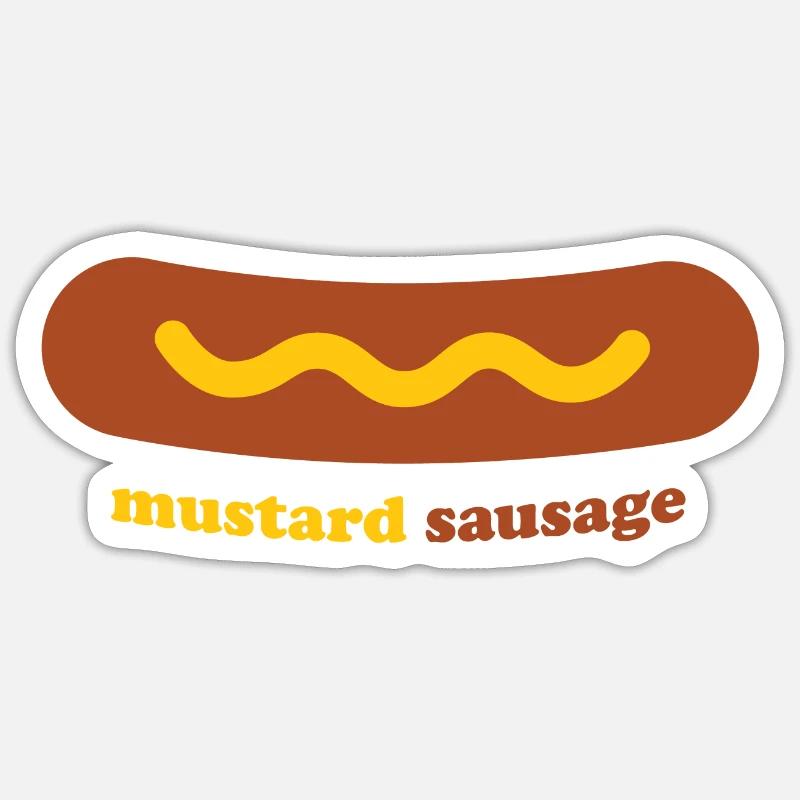 Senfwurst - Wurst mit Senf Sticker Größe S (10 x 10 cm)