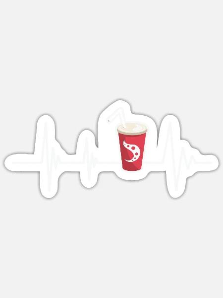 Herzlinie und Soda - Sticker Größe S (10 x 10 cm) - Mattweiß