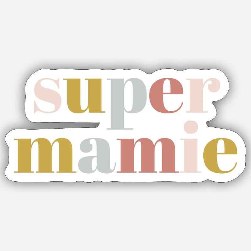 Super mamie multicolor Sticker taille S (10 x 10 cm)