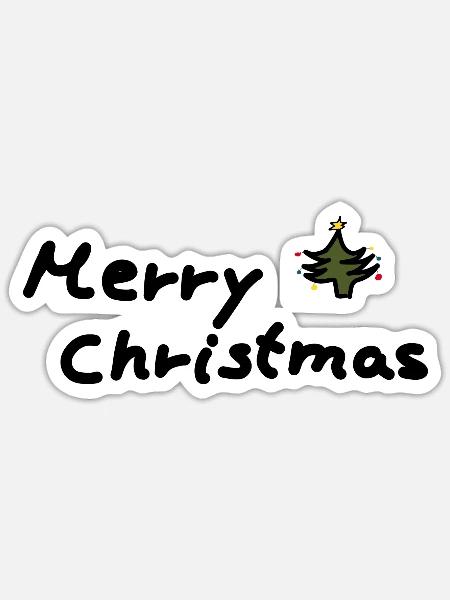 Merry Christmas Weihnachten - Sticker Größe S (10 x 10 cm) - Mattweiß
