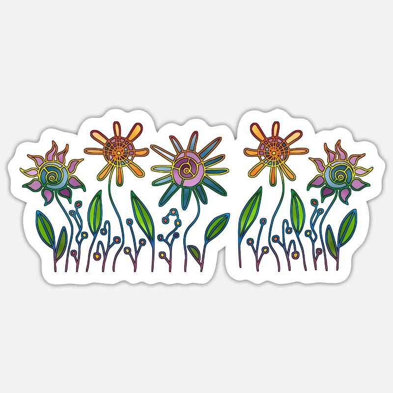 Blumen - Sticker Größe S (10 x 10 cm) - Mattweiß