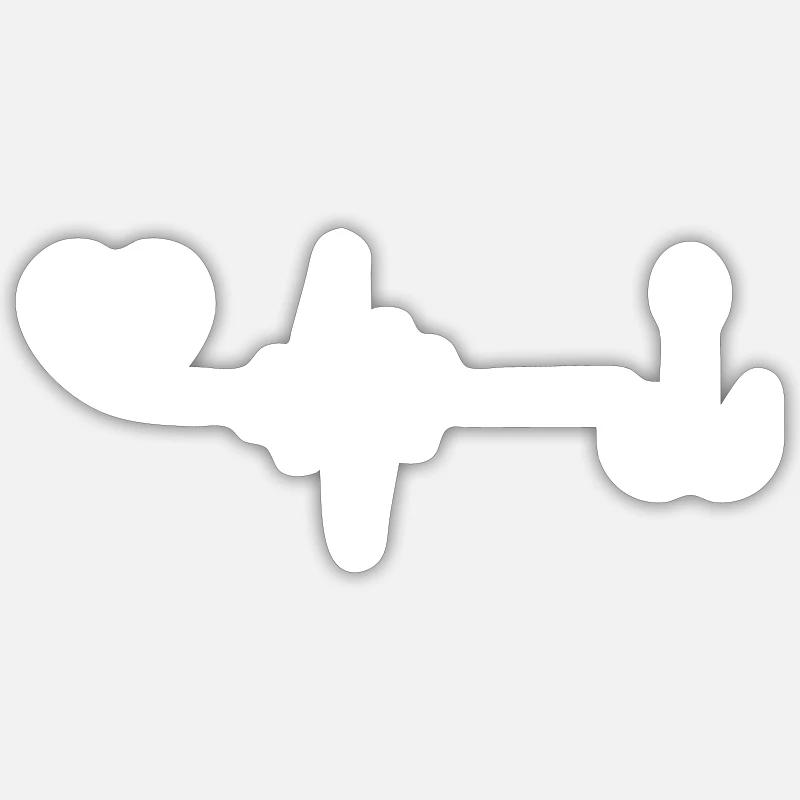 Fish hook pulse - Sticker size S (10 x 10 cm) - white matte