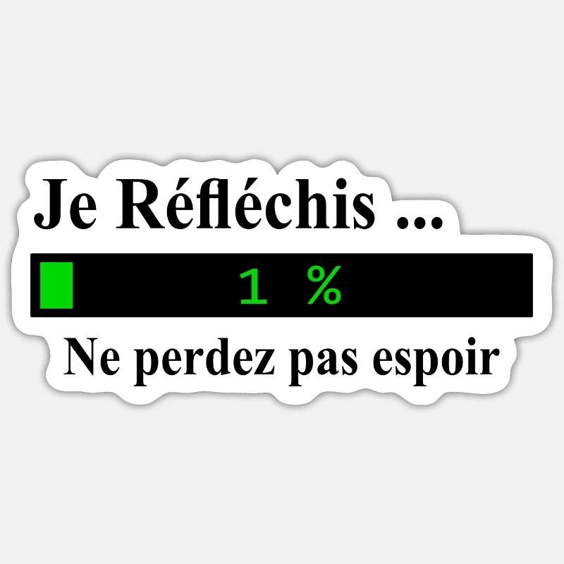 Je réfléchis ne perdez pas espoir - Sticker taille S (10 x 10 cm) - blanc mat
