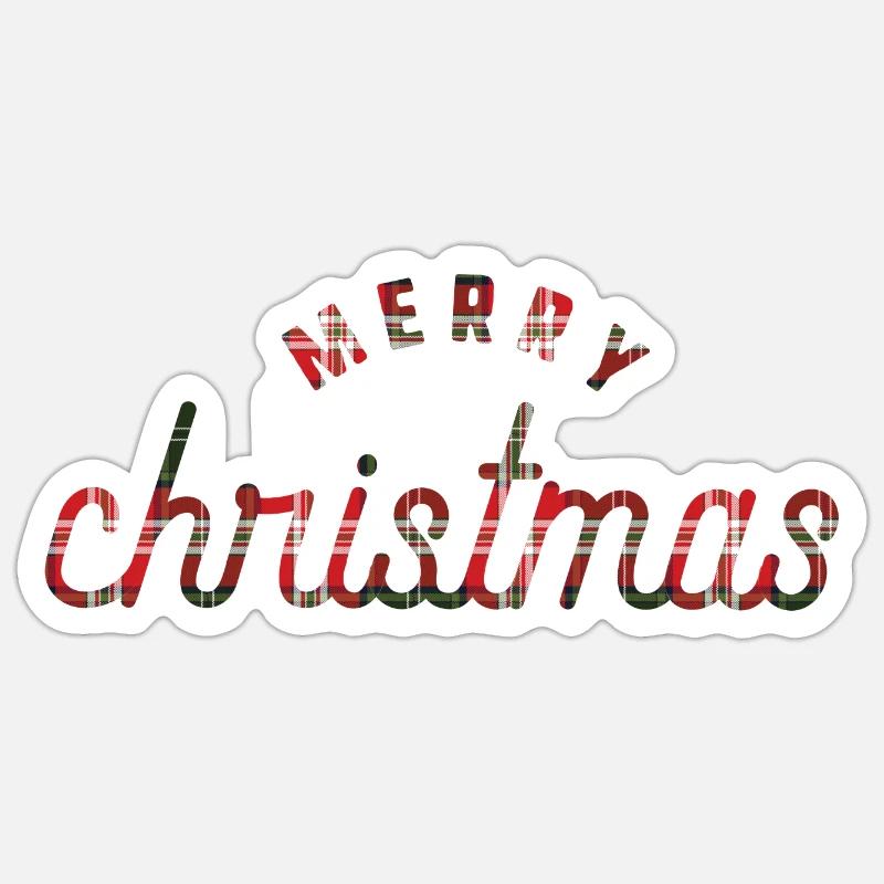 Weihnachten - Weihnachtspullover Merry Christmas - Sticker Größe S (10 x 10 cm) - Mattweiß