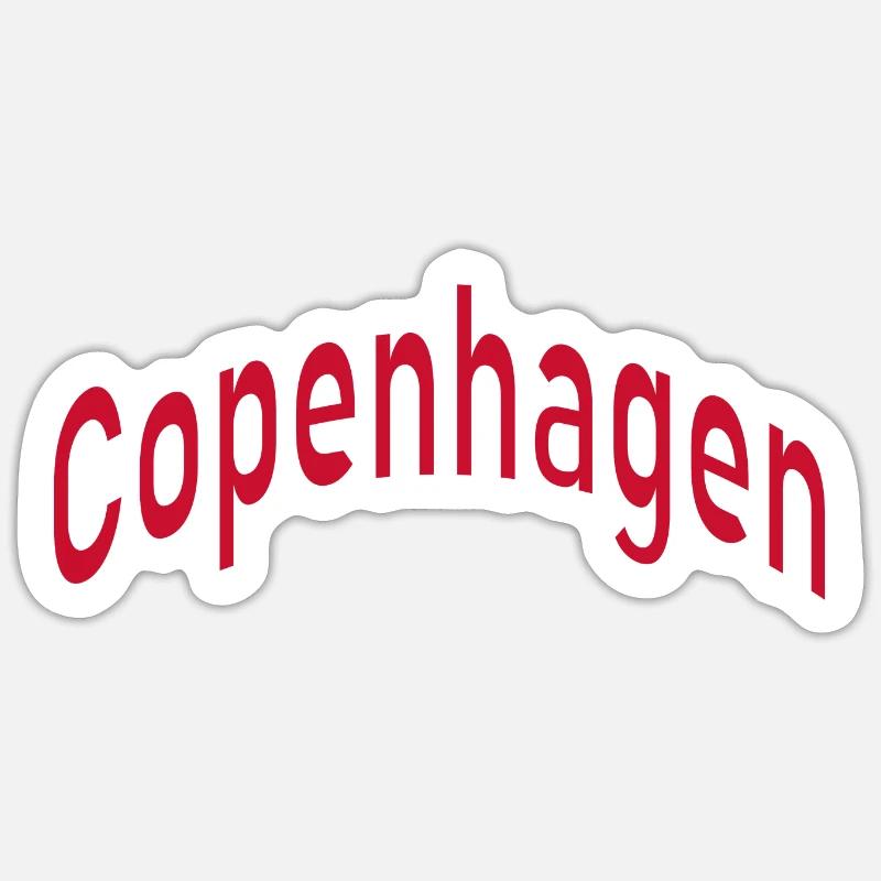 Copenhague - Sticker taille S (10 x 10 cm) - blanc mat