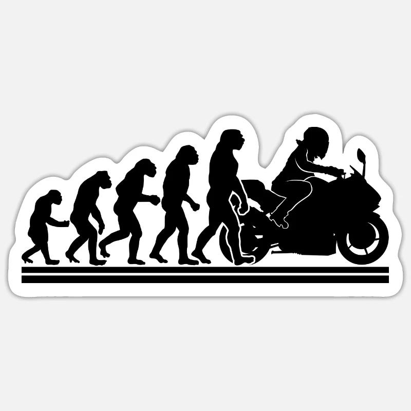 Evolution Motorradfahrer Enduro Motorrad Motorrad Sticker Größe S (10 x 10 cm)