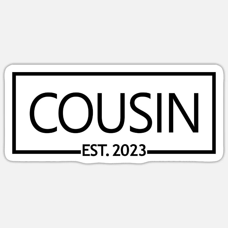 2023, Cousin wird Schwangerschaft enthüllen Sticker Größe S (10 x 10 cm)