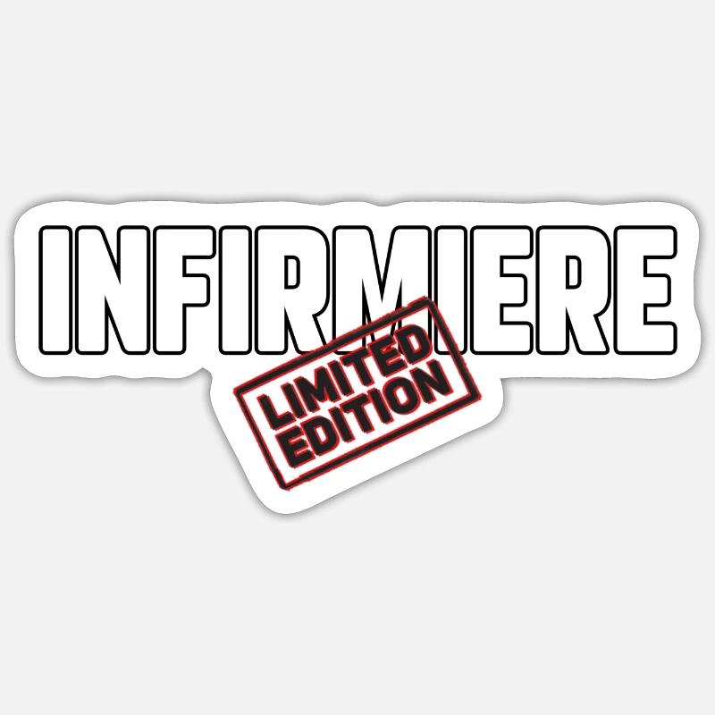 Infirmière édition limitée - Sticker taille S (10 x 10 cm) - blanc mat