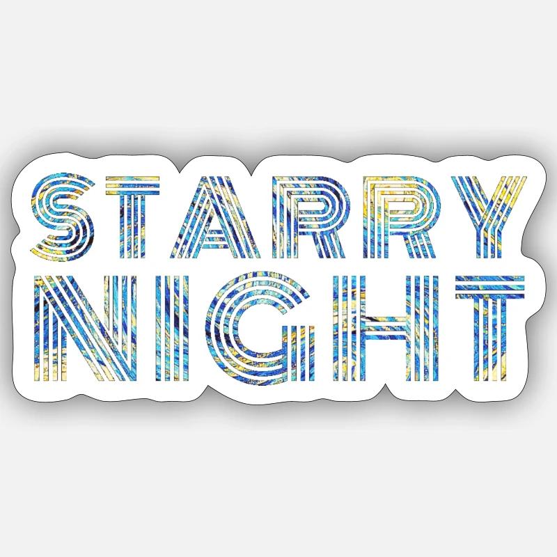 Nuit étoilée - Sticker taille S (10 x 10 cm) - blanc mat