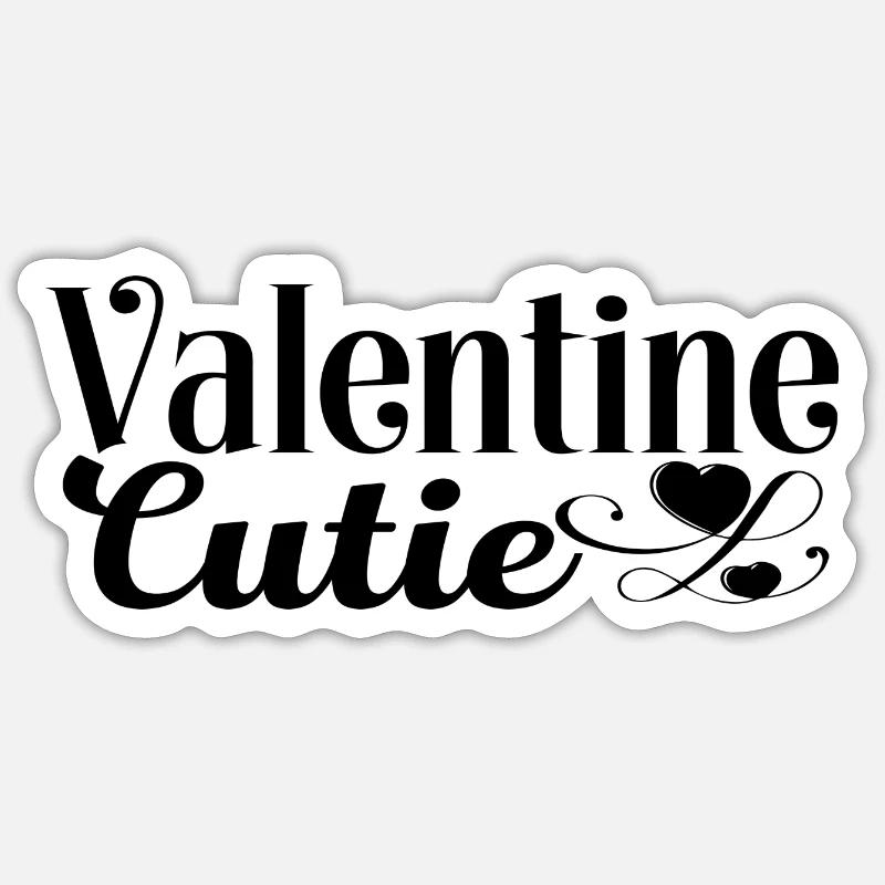 Valentine Cutie - Sticker Größe S (10 x 10 cm) - Mattweiß