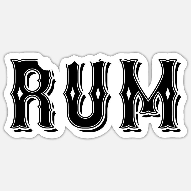 Rum - Sticker Größe S (10 x 10 cm) - Mattweiß