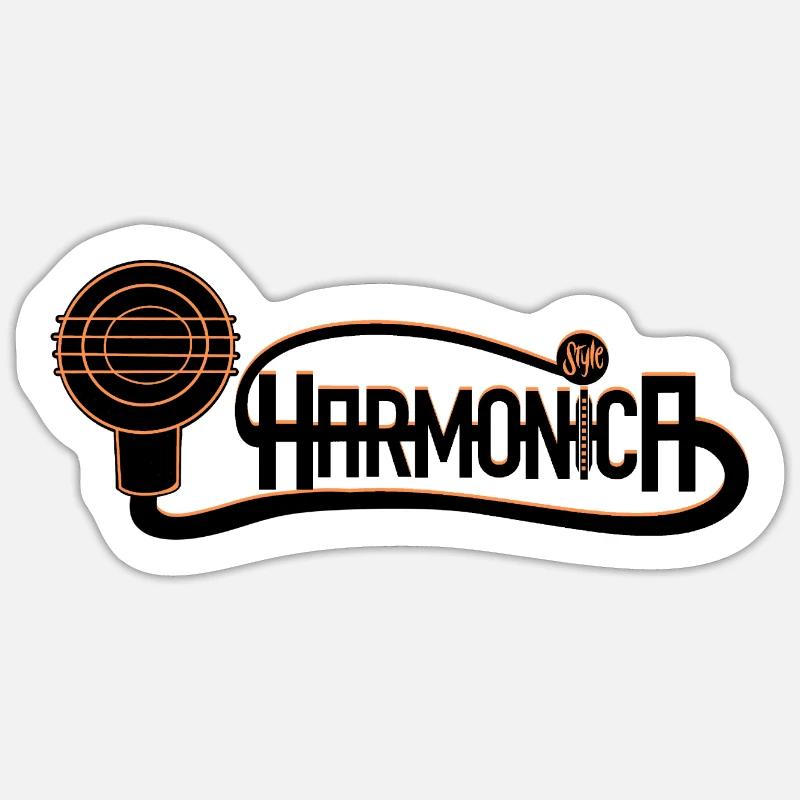 Harmonica Style for harmonica player Sticker size S (10 x 10 cm)