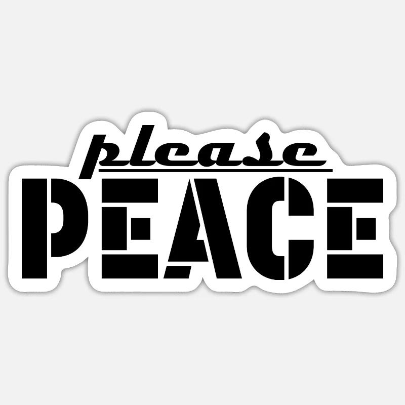 please peace Tshirt - Sticker size S (10 x 10 cm) - white matte