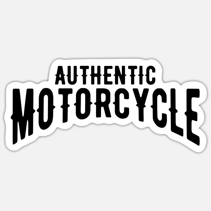 Moto authentique - Sticker taille S (10 x 10 cm) - blanc mat