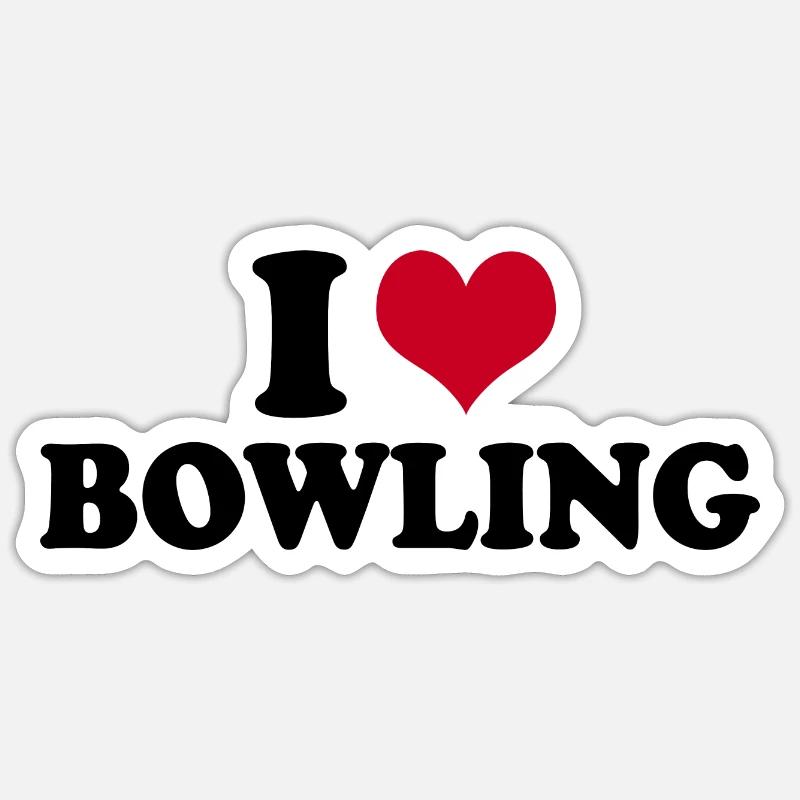 J’adore le bowling - Sticker taille S (10 x 10 cm) - blanc mat