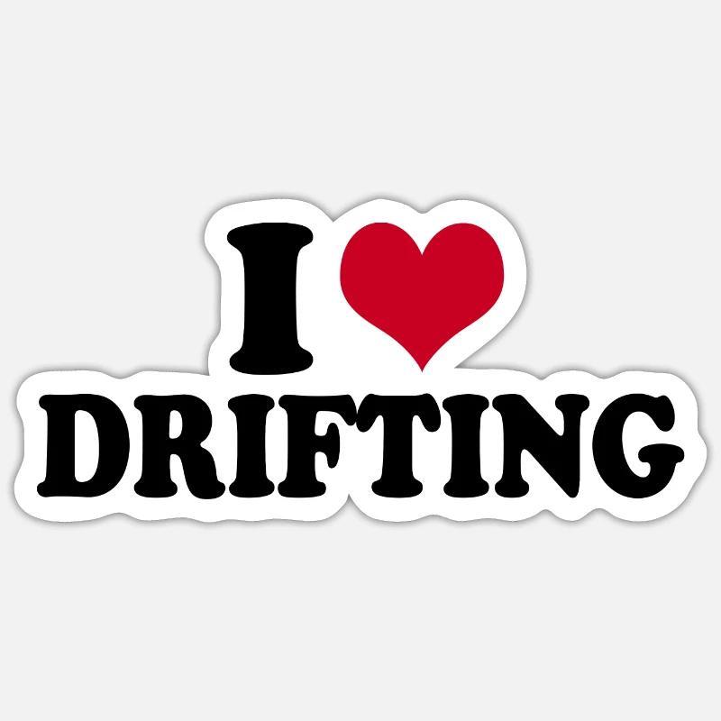J’adore la dérive - Sticker taille S (10 x 10 cm) - blanc mat