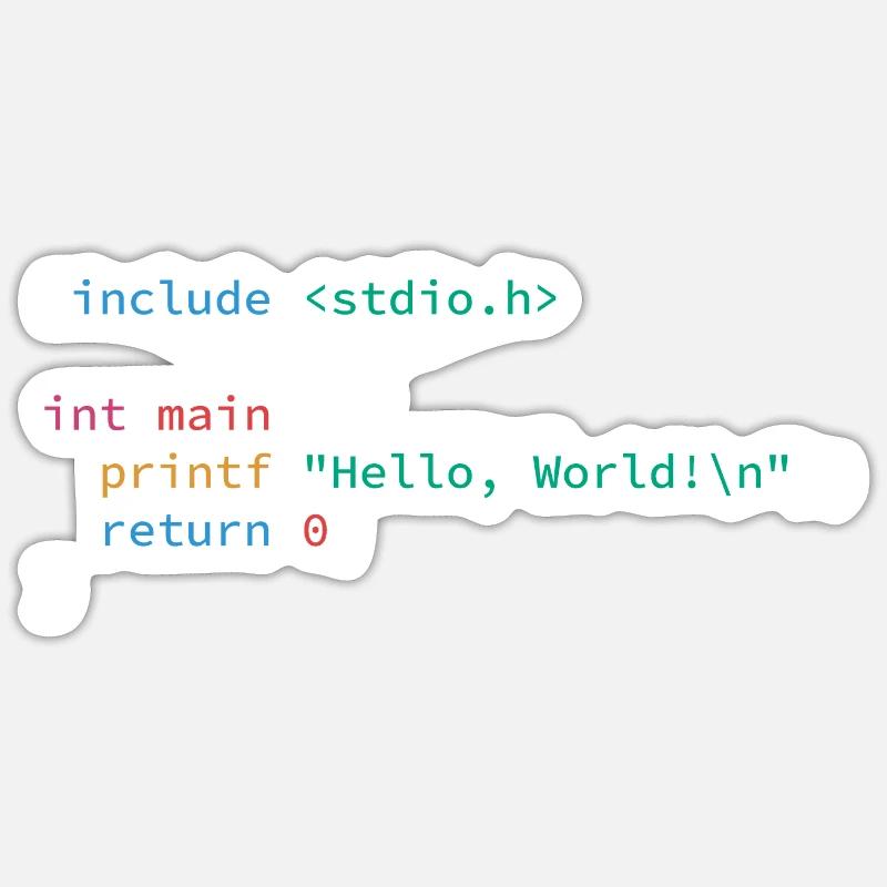 Programmiercode Insider Spruch Hello World - Sticker Größe S (10 x 10 cm) - Mattweiß