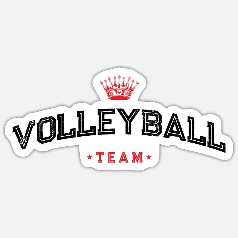 Équipe de volleyball - Sticker taille S (10 x 10 cm) - blanc mat