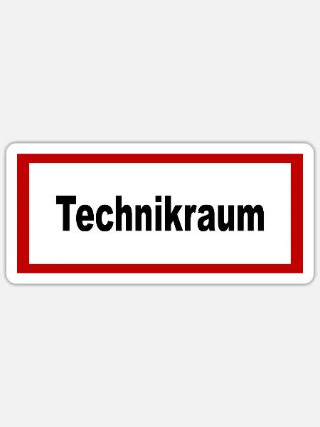 Technikraum Feuerwehr Aufkleber nach DIN 4066 - Sticker Größe S (10 x 10 cm) - Mattweiß