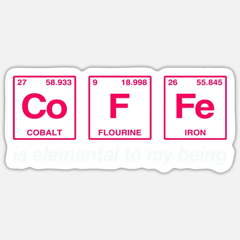 COFFEE - with elements of the persiode system Sticker size S (10 x 10 cm)