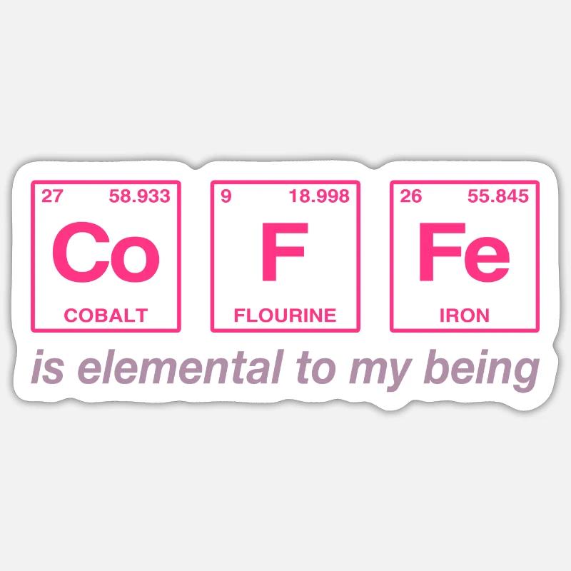 COFFEE - with elements of the persiode system Sticker size S (10 x 10 cm)